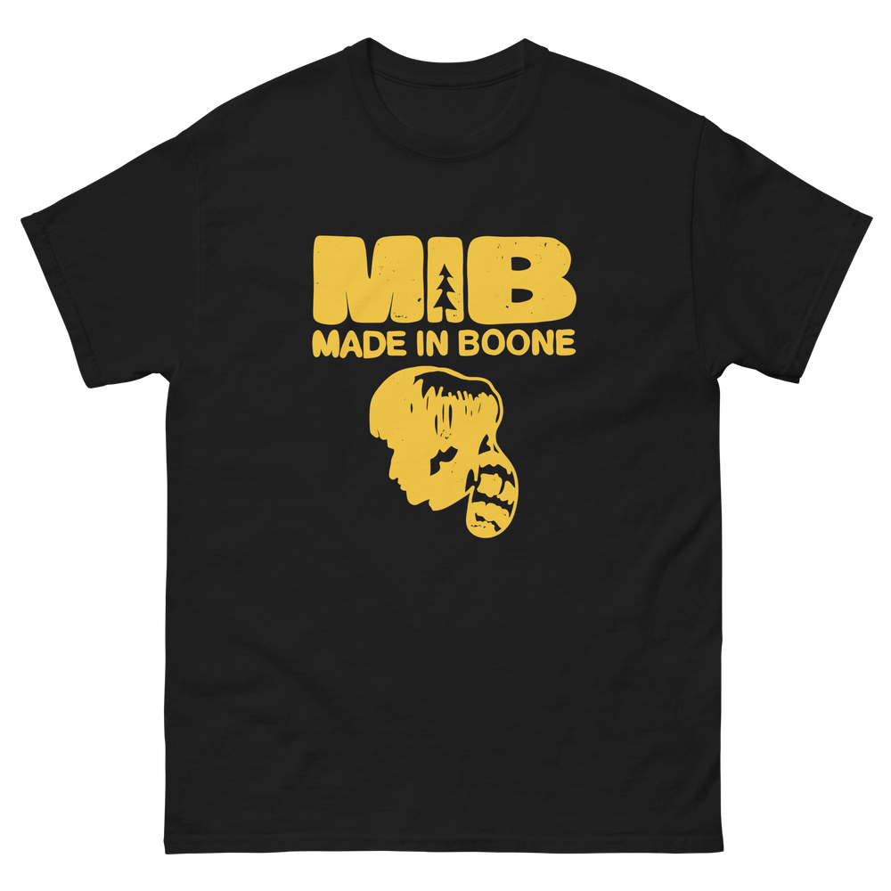 MADE IN BOONE T-shirt, Black, front view.