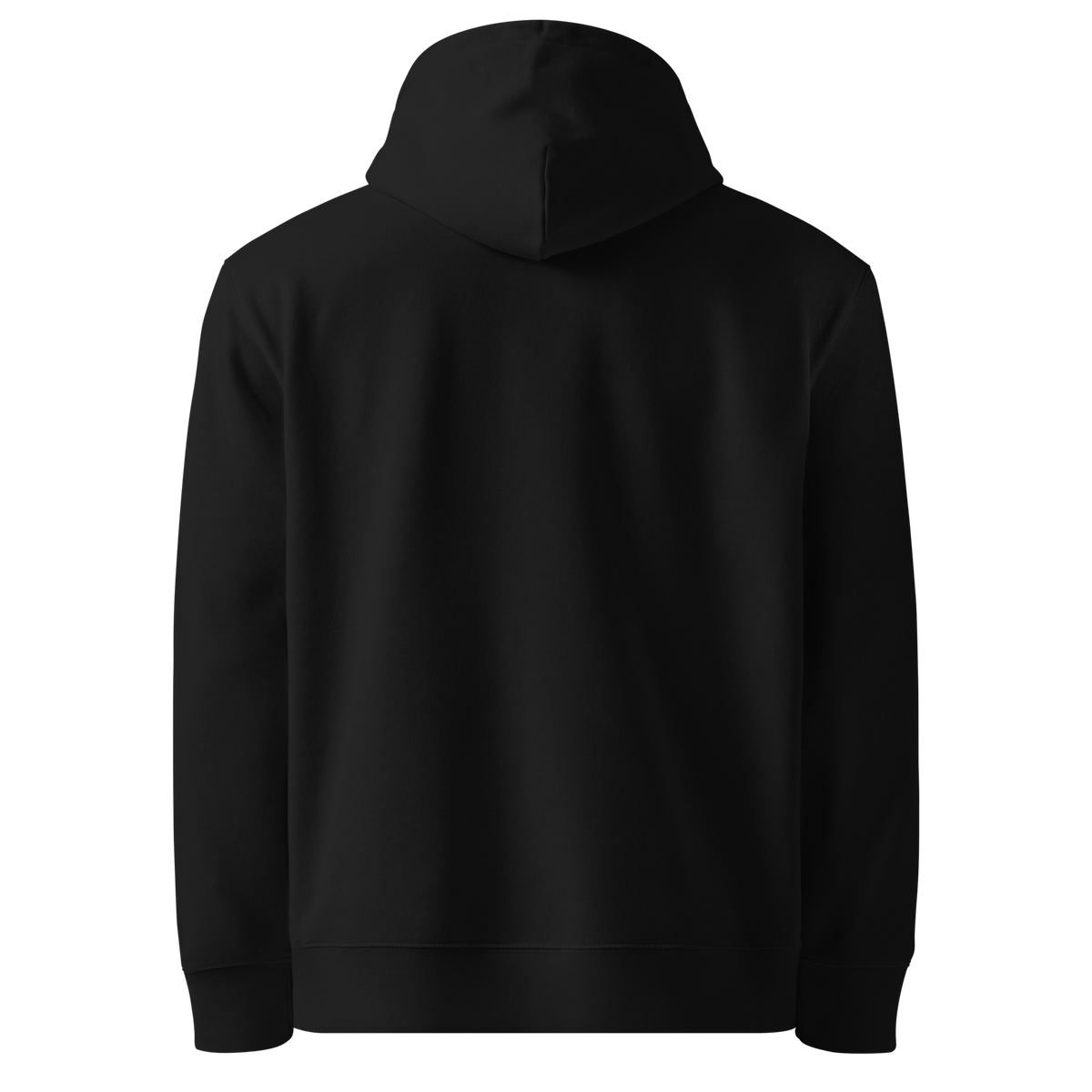 RASTARFARI hoodie, Black, back view.