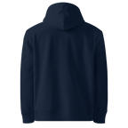 EYETAL hoodie, French Navy, back view.