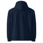 i ❤️ geometry hoodie, French Navy, back view.