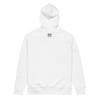 O 💛 W hoodie, White, back view.