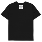 MADE IN BARBADOS — COLOR organic cotton T-shirt, Black, back view.