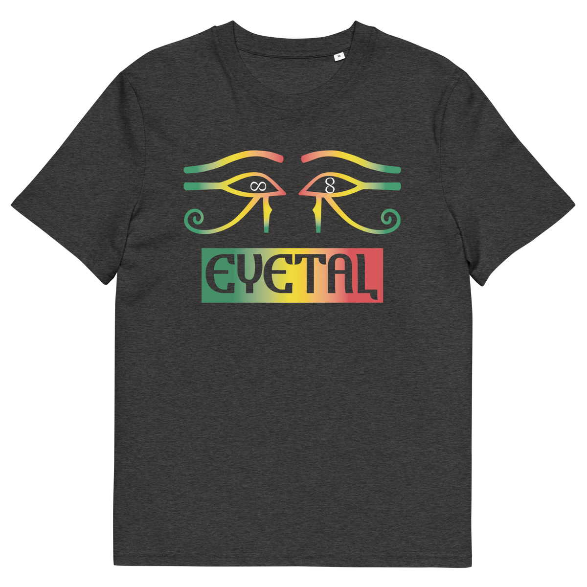 EYETAL T-shirt, Dark Heather Grey, front view.