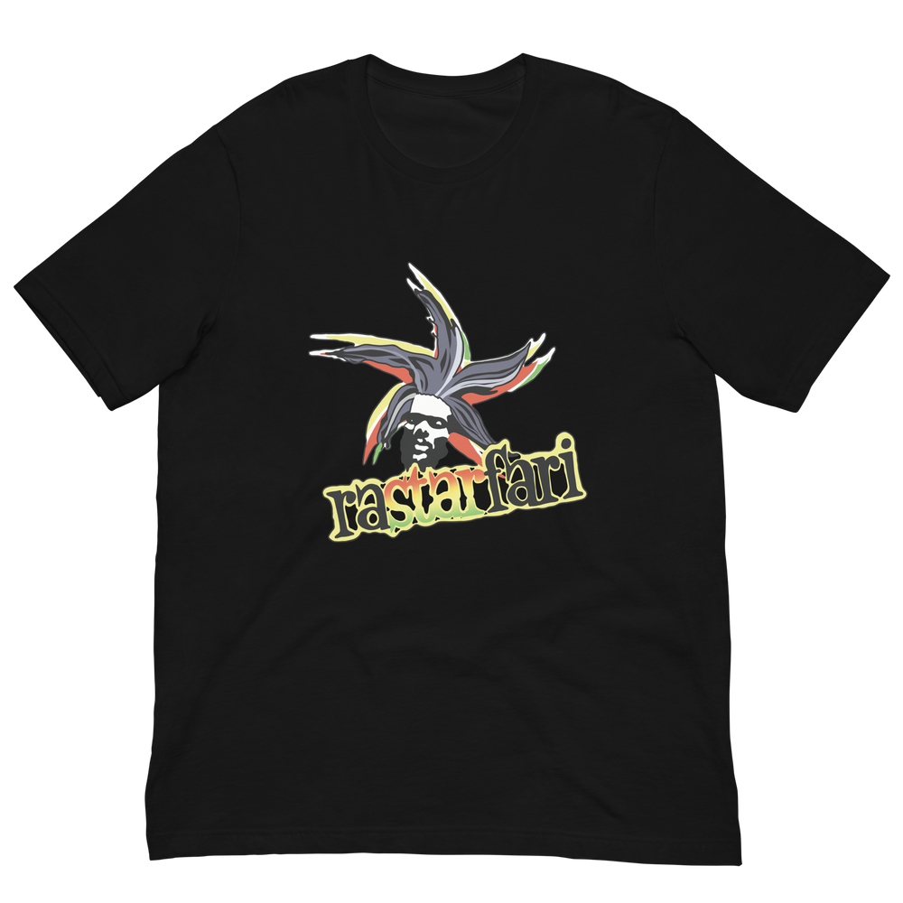 RASTARFARI Starhead T-shirt, Black, front view.